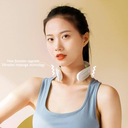 5 Heads Electric Neck Massager Cervical TractionTherapy Massage Voice Broadcast Echargeable TENS with Remote Control Masajeador