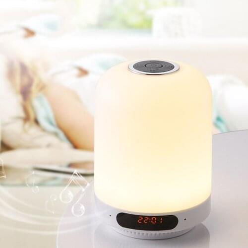 Multifunctional Wireless Bluetooth Audio Desk Lamp Sleep Bedroom Bedside Alarm Clock Colorful Dimming Night Light