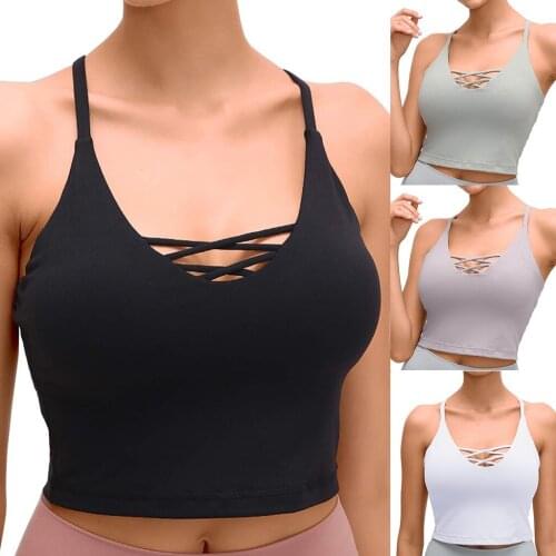 Fashion Women Sleeveless Casual Vest Ladies Chest pad movement Short Tank Tops Suitable for both inside and outside outdoor T5