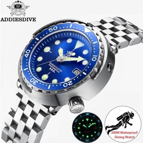 New Addies Tuna Dive Watch BGW9 Luminous Automatic Watch Man Mechanical Watch Ceramic Bezel NH35 Waterproof 300M Mens Watch H5