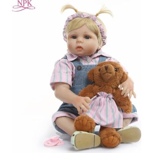 NPK 48CM Full Body SIlicone Reborn Babies Doll Bath Toy Lifelike Newborn Princess Baby Doll Bonecas Bebes Reborn Menina