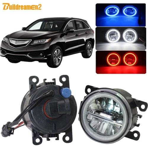 Buildreamen2 For Acura RDX 2010 2011 2012 2013 2014 2015 Car H11 LED Fog Light Angel Eye Daytime Running Light 12V Accessories