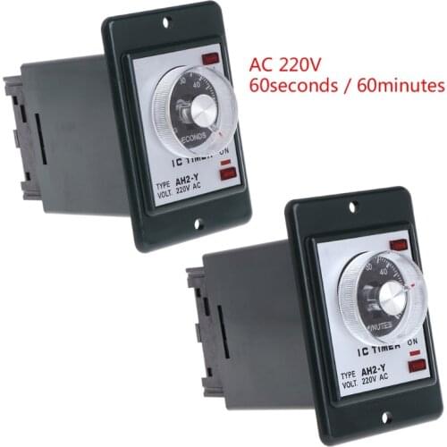 0-60 seconds/minutes Power On Delay Timer Time relay w socket base AC 220V AH2-Y -M20