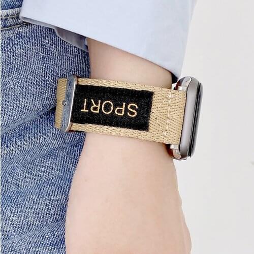 Nylon Watchband For Apple Watch 44mm 40mm 42mm 38mm Watch Strap Sport Bracelet Replacement Band For Apple Watch Series se 6 5 4