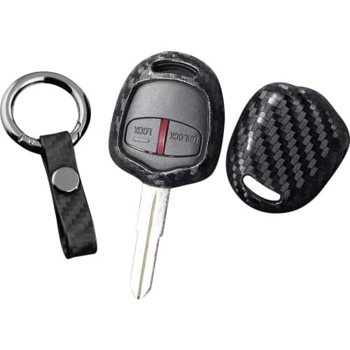 Car Protection Key Covers Accessories Styling Case For Mitsubishi Pajero EX Lancer ASX Outlander Galant Carbon Fiber Grain Shell