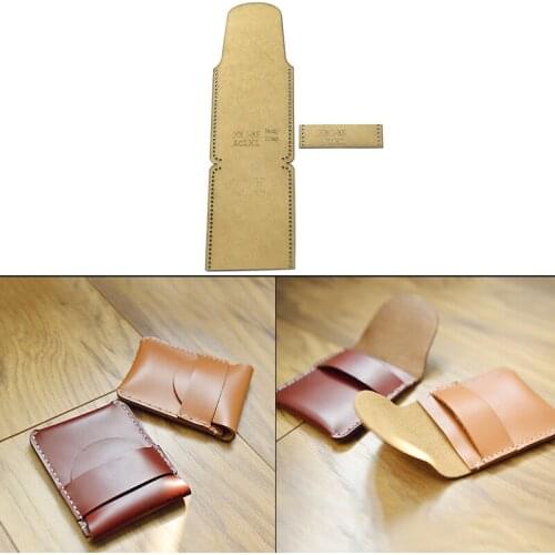 1Set DIY Kraft Paper Template New Fashion Men and Women Short Wallet Leather Craft Pattern DIY Stencil Sewing Pattern 9*12cm