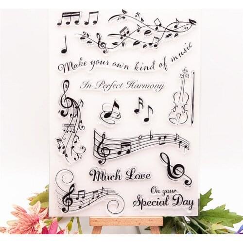 15x21cm Note sheet music transparent seal clear stamps silicone seal TPR roller stamps DIY scrapbook album / card production