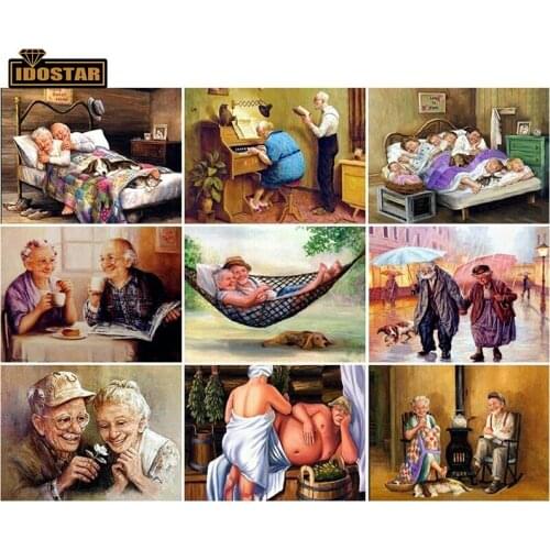 5D DIY Diamond Painting Old Couple Full Round Rhinestone Portrait Diamond Embroidery Cross Stitch Mosaic Home Decor