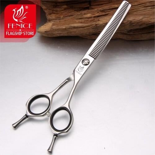 Fenice 6.5 inch high-end Professional Pet dog Grooming Scissors Curved scissors thinning shears Thinning rate about 35