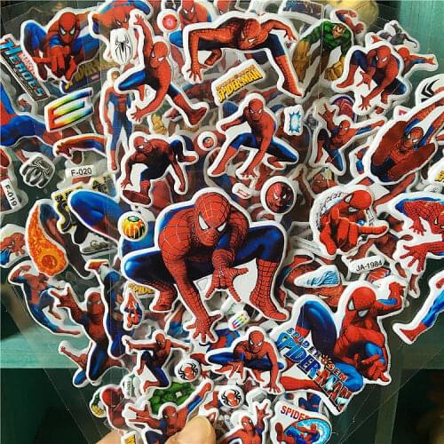 6PCS Marvel Spiderman Stickers For Kids Cute Anime Stickers Cartoon 3D Stickers girls boy Stickers