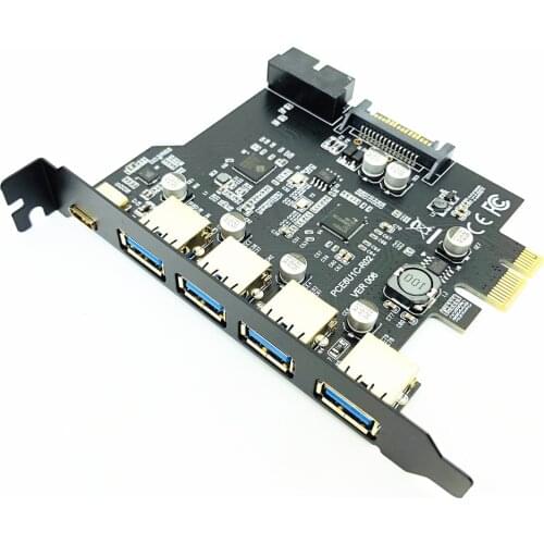 PCI Express USB 3.0 Expansion Card Adapter PCI-E USB 3.0 HUB Controller with 15Pin Power Supply USB3.1 Type-C PCIE Extender Card