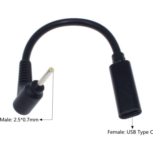 Laptop Dc Power Adapter Converter for Asus EEE PC X101 X101H X101CH USB Type C Female to 2.5*0.7mm Charger Cord Cable