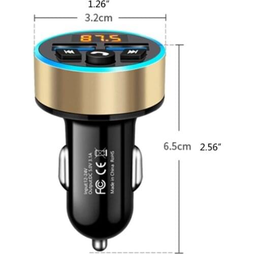 B36B Bluetooth-compatible 5.0 FM Transmitter Car QC3.0 Wireless FM Radio Adapter Bass Sound MP3 Music Player Hands-free