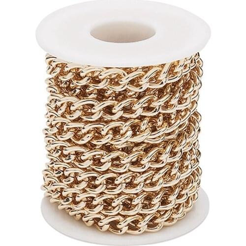 5M/Roll 12mm Width Aluminum Chains Rhodium Link Chain Necklace Color Link Chain for Punk Jewelry DIY Making