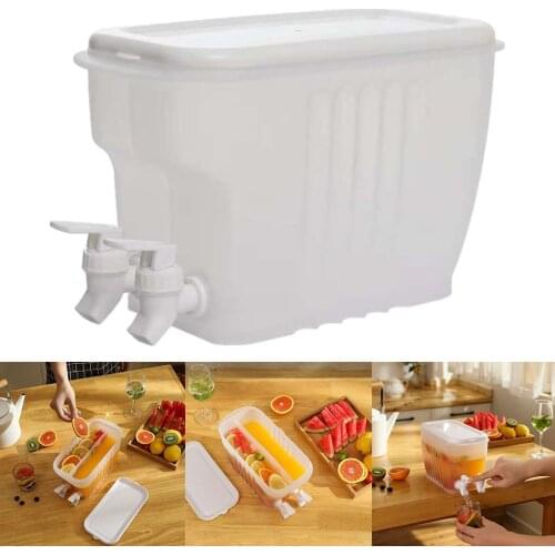 3.5L Cold Kettle Double Faucet Cold Ice Water Cool Bucket Food-grade PP Water Bottle Refrigerator Ice Water Teapot Home Supplies