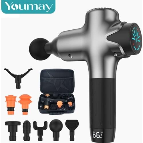 Youmay Massage Gun Electric Neck Massager Smart Hit Fascia Gun for Body Shoulder Massage Relaxation Fitness Muscle Pain Relief