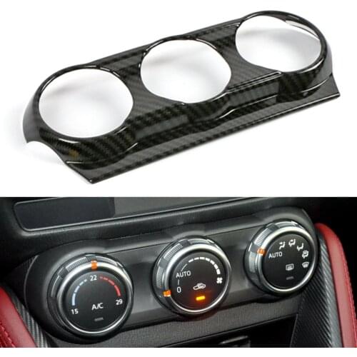 Carbon Look Chrome For Mazda CX3 CX-3 2015 2016 2017 2018 2019Air Conditioning Control Knob Panel Cover Trims Car Accessories