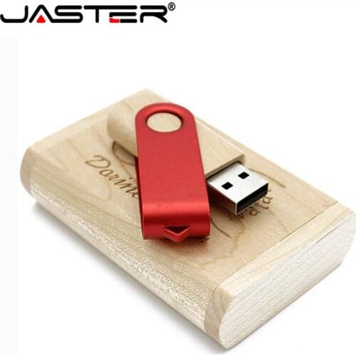Jaster universal USB2.0 wooden flip box metal flip w063 multi color USB drive love USB flash drive small gift 16GB 32GB