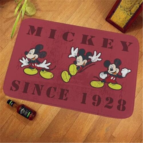 Disney Mickey Rug Children Baby Minnie Kids Crawling Game Mat Living Room Carpet Indoor Welcome Soft Door Mat Gift