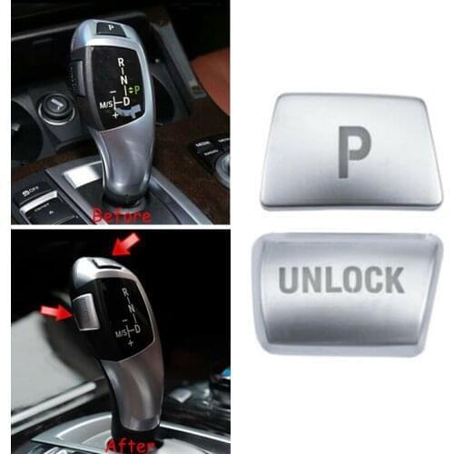 2pcs Car Shift Gear Knob "P" Unlock Cover For BMW 3 4 5 7 X3 X4 X5 X6 F20 F30 F34 F15 F16 F25 Car Accessories Button Covers