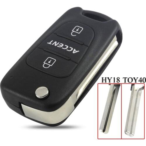 Kutery 10PCS/Lot Folding Key Shell For Hyundai Accent 3Buttons Remote Car Key Case Cover With Uncut TOY40/HY18 Blade