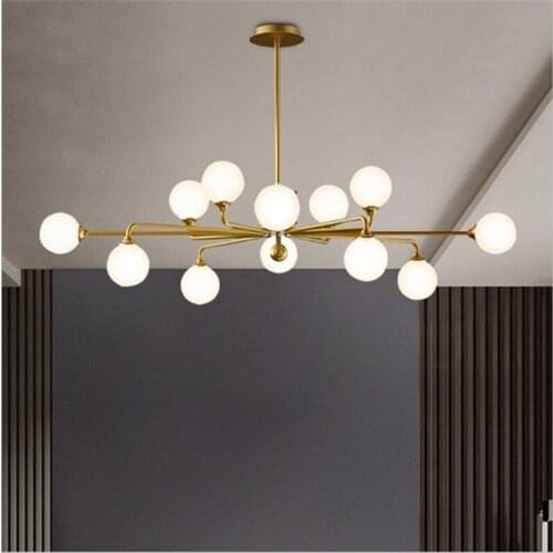 2020 New LED All Copper Nordic Living Room Chandelier Modern Minimalist Lamps Atmospheric Light Luxury Home Dining Bedroom Lamp