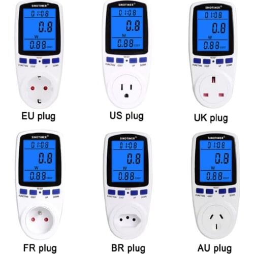 Power Meter Plug Digital LCD Display Wattmeter Consumption Monitor 7 Display Modes Home Energy Electricity Usage Analyzer