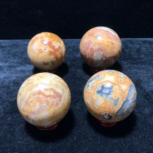 Natural Crazy Lace Agate Crystal Hand-Polished Sphere Chakra Healing Reiki Home Decoration Stone Handicraft Decoration Sphere