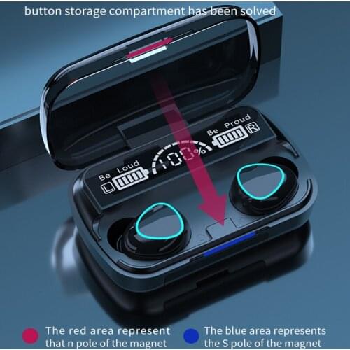 M10 Bluetoorh Earphone Headphones LED Display 3500Ahm Charging Case Touch Earbuds Stereo Sport Runing Headset Mini Hifi Earphone