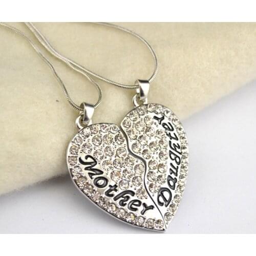 New Arrival zinc studded with sparkling crystals MOTHER and DAUGHTER charm key chain