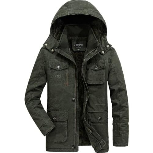 New Plus Size 8XL Big & Tall Outerwear Brand Tactical Military Mens Parka Winter Jacket Men Thermal Warm Fleece Parka Coat Men