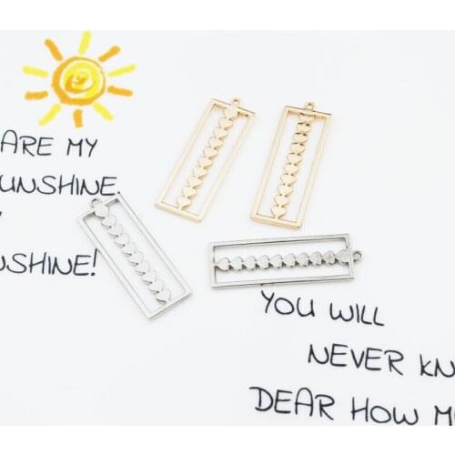 10 PC/Lot Gold Color Pendants For Jewelry Making 39*13mm Geometric Shape Bracelet Earring Necklace Charm