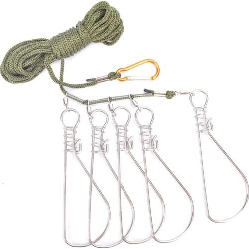 Fishing Lock Buckle Stainless Steel Live Fish Lock Belt Fishing Stringer Fishing Tackle For Accessories