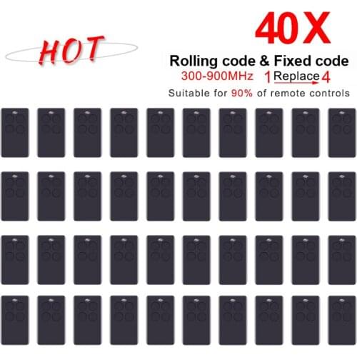 AUTO SCAN Multi Frequency Duplicate 280-868MHZ Garage Door Remote Control Fixed Rolling Code Opener 40pcs