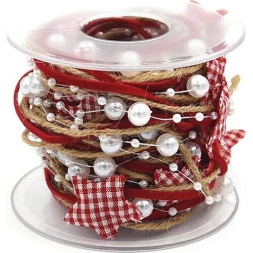 Omilut 5m Christmas Tree DIY Decoration Chain Ribbon Happy New Year Supplies Merry Christmas Party Decor Gift For Kids Supplies