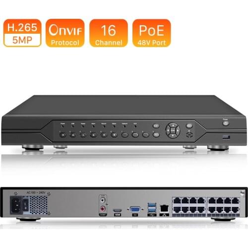 H.265 H.264 16CH 5MP 3MP 2MP 8CH 4K 48V POE NVR P2P ONVIF 1080P Network Video Recorder for IP Camera Surveillance CCTV System