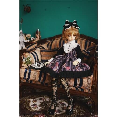 BJD doll dress suiitable for the 1/3 1/4 1/6 Size fashion giant doll black Full set little dress doll accessories