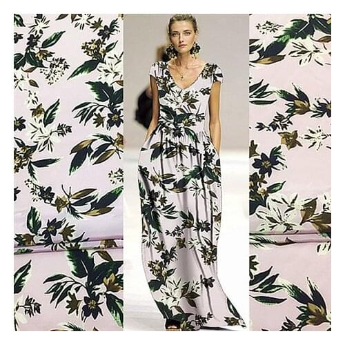 New summer silk crepe de chine fabric digital printing high-end dress fashion fabric special sale