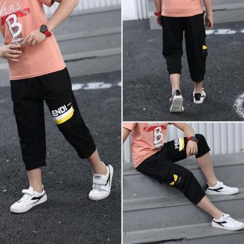 Boy Bottoms Little Boy Shorts 2021 Summer Clothes Baby Boy Thin Cropped Pants Childrens Fashion Casual Loose Sweatpants