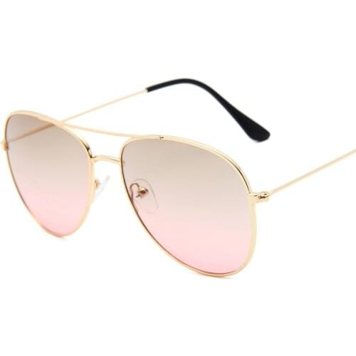 New trend personality gradient color pilot sunglasses men trend brown beach driving toad vintage fashionable glasses women