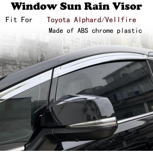 ABS Chrome plastic Window Visor Vent Shades Sun Rain Guard car accessories For Toyota Alphard/Vellfire 2015-2020