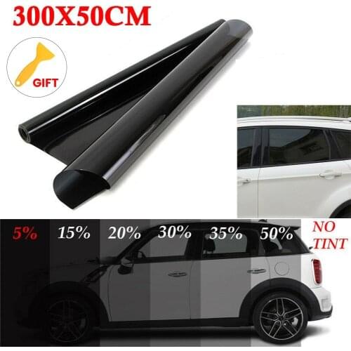 300cmx50cm Black Car Window Foils Tint Tinting Film Roll Car Auto Home Window Glass Summer Solar UV Protector Sticker Films