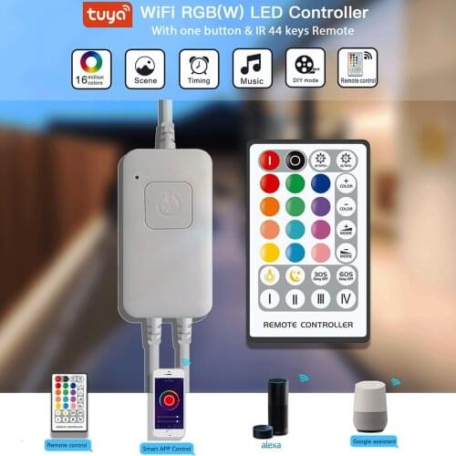 DC5-24V Tuya Smart WIFI IR 28-Key Remote Control RGB RGBW Voice Controller Compatible With Alexa GoogleAssistant LED Light Strip