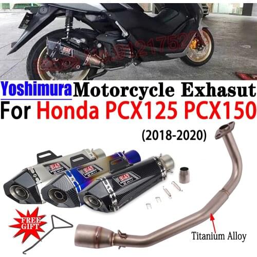 For Honda PCX125 PCX150 2018-2020 Yoshimura Motorcycle Exhaust Muffler Full System Titanium Alloy Front Link Pipe Escape Moto