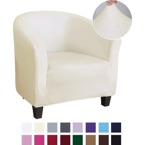 High Stretch Spandex Solid color Coffee Tub Sofa Armchair Seat Cover Protector Washable Furniture Slipcover Home Chair Decor