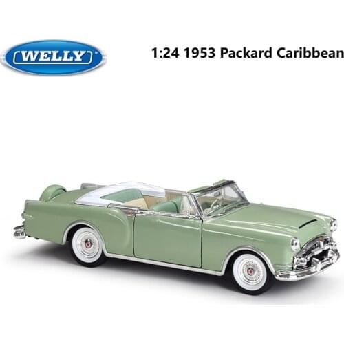WELLY Diecast 1:24 Car Vintage 1953 Packard Caribbean Simulator Classic Model Car Alloy Metal Toy Car For Kid Gift Collection