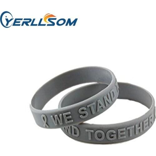 YERLLSOM 100pcs high quality rubber silicone bracelets with embossed writing for promotional gifts S050701