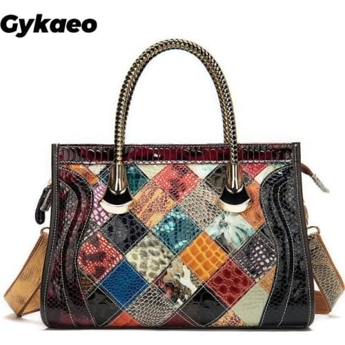 Painted Plaid Genuine Leather Tote Bags Handbags Women Famous Brands High Quality Fashion Shoulder Bag Ladies Shopping Handbag