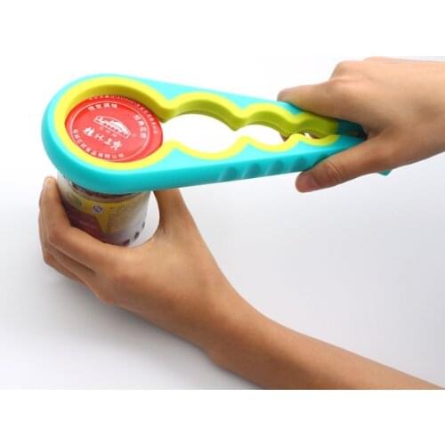 1PC 4 in 1 Can Opener Manual Non-slip Twist Cap Bottle Launcher Opener Lid Screw Jam Bottle Opener Kitchen Gadget OK 0907