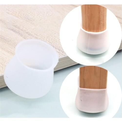 10 PCs PVC Round Furniture Table Chair Leg Floor Feet Cap Cover Silicone Protector Living Room Bedroom 4x3cm